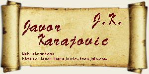 Javor Karajović vizit kartica
